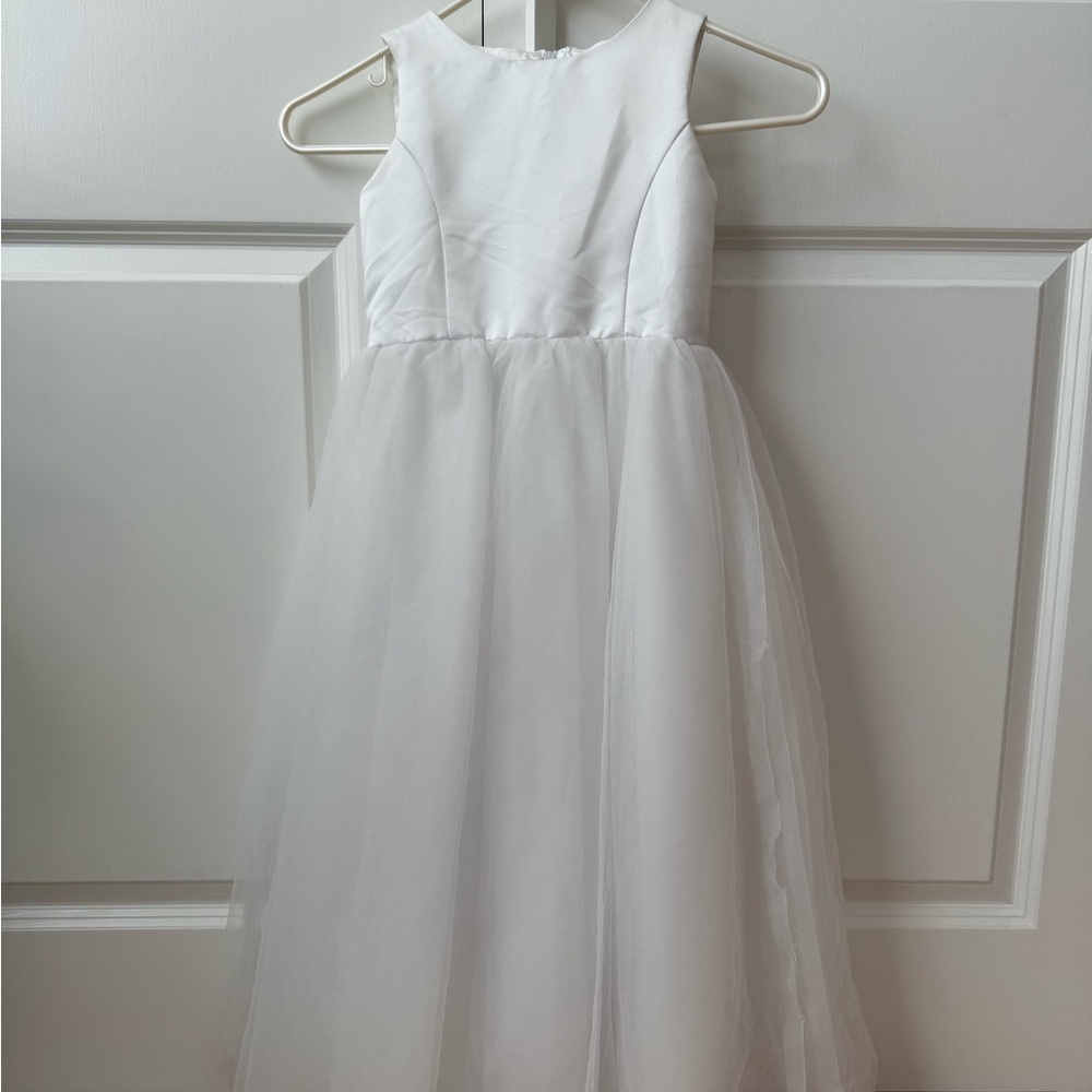 David's Bridal White Formal Kids Dress